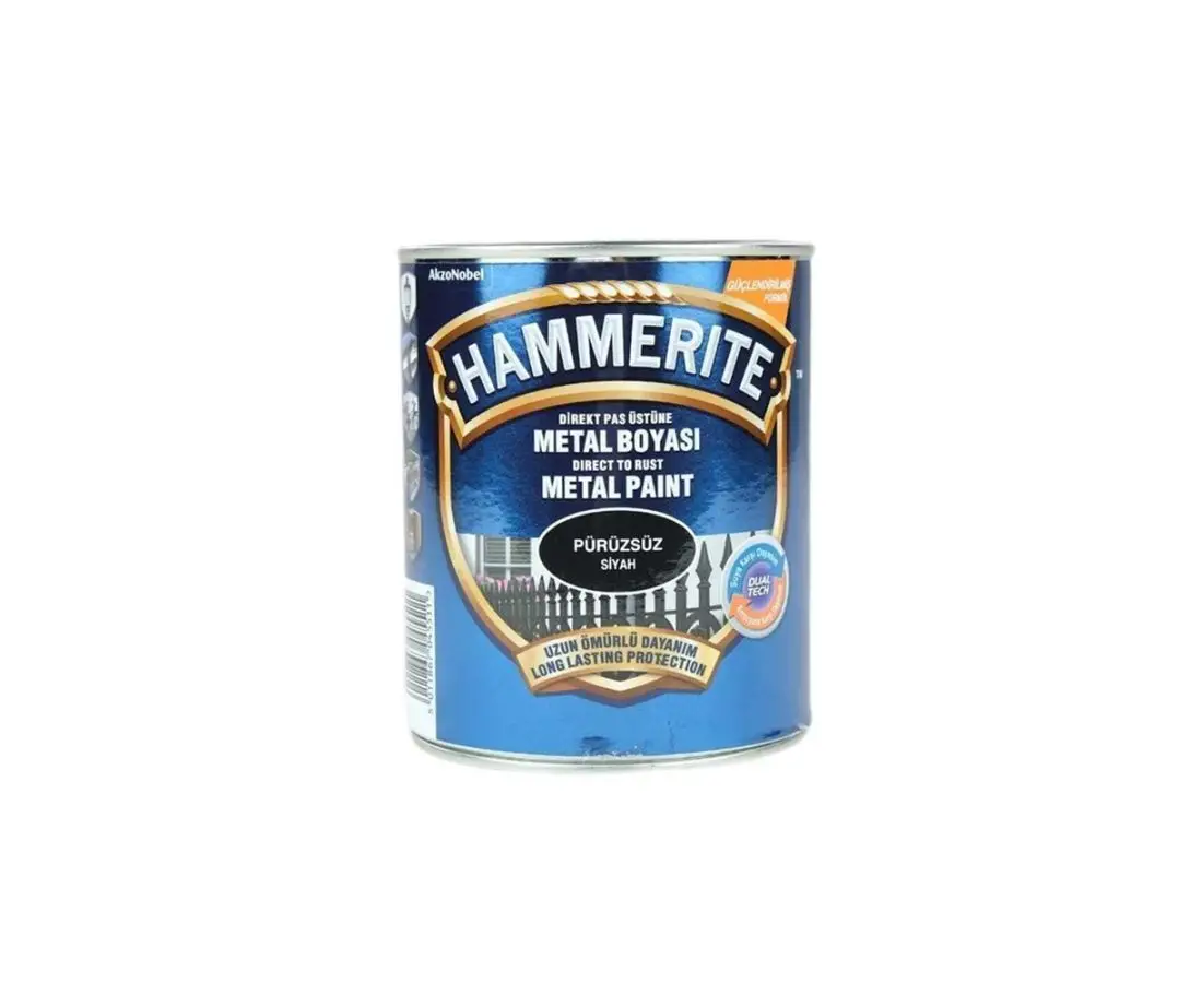 ანტიკოროზიული საღებავი 3/1-ში "Hammerite"შავი გლუვი 0.750ლტ — მეტალის საღებავები